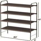 Simple Houseware 4-Tier Shoe Rack Storage Organizer, 12-20 Pair, Bronze