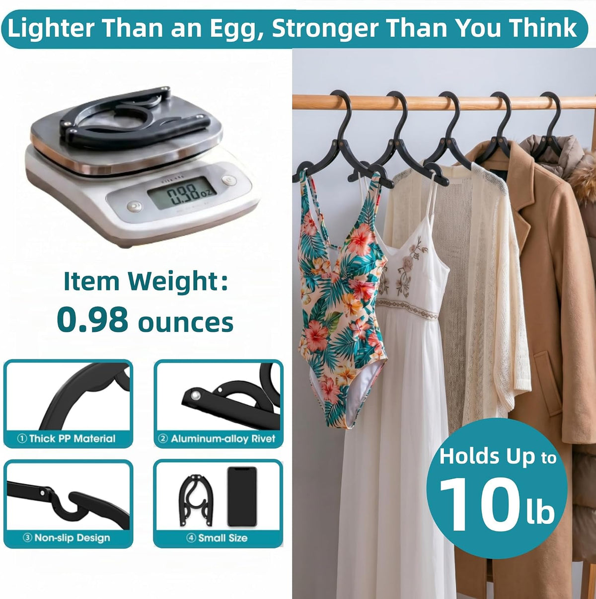 30Pcs Foldable Travel Hangers Cruise Essentials Travel Essential Phone Size