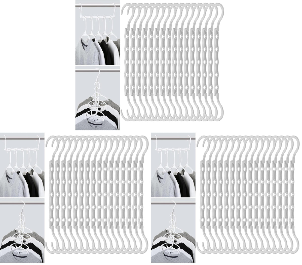 Mr. Pen- Space Saving Hangers, 8 pcs, 360° Rotating Hooks