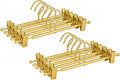 Amber Home 10 Pack Matte Gold Aluminum Pants Hangers, Metal Skirt Hangers