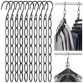 NiHome Space Saving Hangers 10-Pack, Metal Closet Organizer with Safety Cap