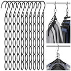 NiHome Space Saving Hangers 10-Pack, Metal Closet Organizer with Safety Cap