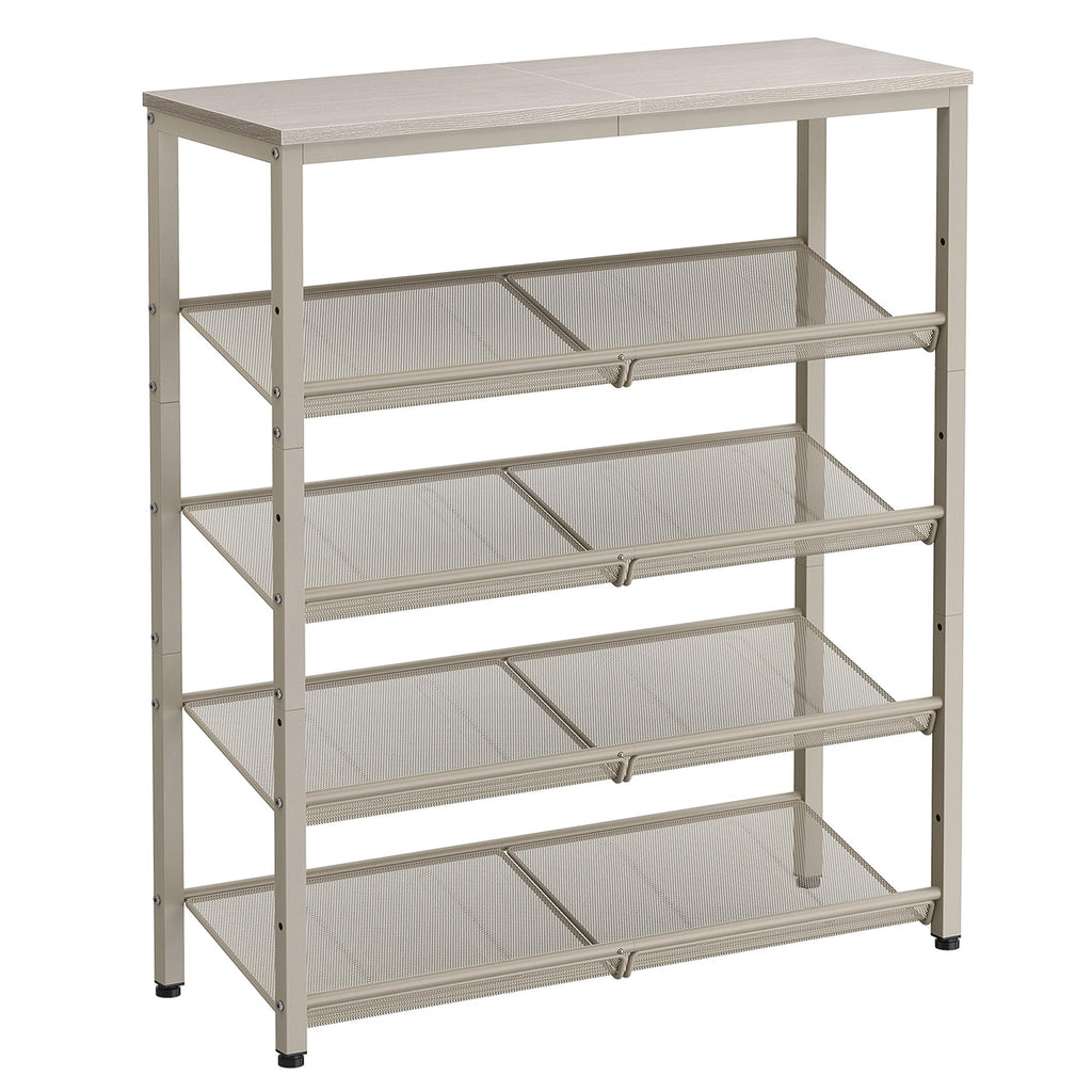 VASAGLE 4-Tier Shoe Rack, Adjustable, Freestanding