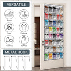 40 Large Mesh Pocket Over the Door Shoe Organizer,Hanging Shoe Rack for Door,Hualleko Shoes Organizer Hanger with Large Capacity, Shoes Storage Holder Sturdy Non-woven Fabric - Stores 20 Pairs (White)