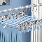 POZEAN Pants Hangers with Clips for Women 30 Pack, 12Inch Adjustable Heavy Duty Skirt Hangers, Space Saving Non-Slip Shorts Jeans Trousers Clothes Hangers, Black