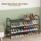 LINZINAR 3 Tier Long Shoe Rack for Closet Metal Shoe Organizer for Entryway
