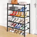 Smiry Bamboo Shoe Rack, 12 Vertical Slats, 3 Tier - 26.8" Wide, Natural