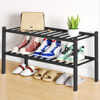 Smiry Bamboo Shoe Rack, 12 Vertical Slats, 3 Tier - 26.8" Wide, Natural