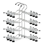 TOPIA HANGER 4 Tier Metal Skirt Hangers with Clips 80% Space Saving 2 Pack