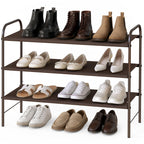 Simple Houseware 4-Tier Shoe Rack Storage Organizer, 12-20 Pair, Bronze