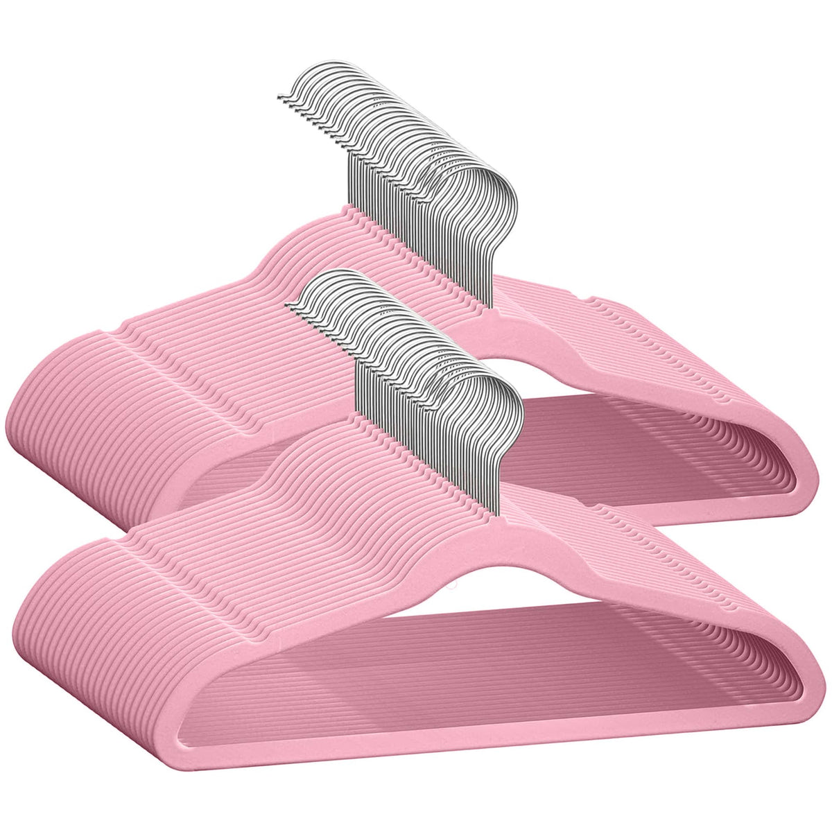 TechZoo 50 Premium Baby Velvet Hangers - 11.8" Non-Slip, Ultra-Slim Space-Saving Children Closet Hangers - 360° Swivel Hook, Strong & Durable Infant & Toddler Clothes Hangers for Wardrobe - Ivory