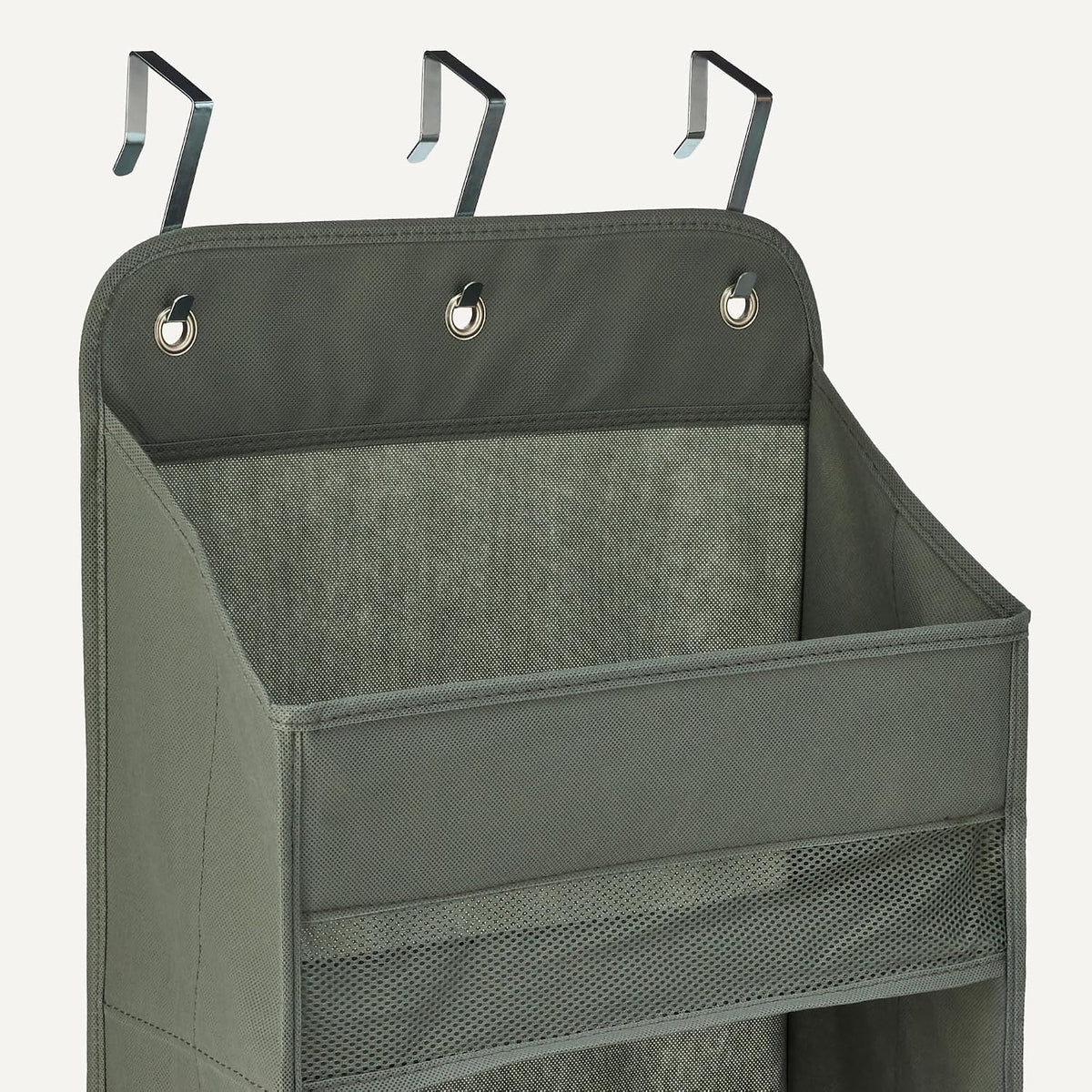 Amazon Basics 5 Tier Over the Door Hanging Shoe Organizer, Large Capacity, Space Saving, 6.4 x 54.5 x 14.9 in, Dark Grey