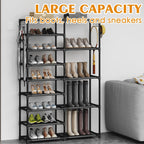 CSXGBAB 9-Tier Shoe Rack Organizer, Tall Garage Shoe Rack, Boot Rack, Black