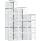 DUMOS Shoe Storage Boxes, 12-Pack Stackable Clear Shoe Containers with Lids, Display Sneaker Case Organizer for Closet, Under Bed, Entryway,White, Fit Size 11
