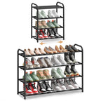 SONGMICS Expandable Shoe Rack, 3-Tier Shoe Organizer, Holds 6-12 Pairs
