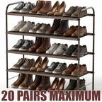 Simple Houseware 4-Tier Shoe Rack Storage Organizer, 12-20 Pair, Bronze