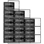 DUMOS Shoe Storage Boxes, 12-Pack Stackable Clear Shoe Containers with Lids, Display Sneaker Case Organizer for Closet, Under Bed, Entryway,White, Fit Size 11