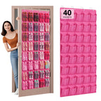 40 Large Mesh Pocket Over the Door Shoe Organizer,Hanging Shoe Rack for Door,Hualleko Shoes Organizer Hanger with Large Capacity, Shoes Storage Holder Sturdy Non-woven Fabric - Stores 20 Pairs (White)