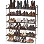 Simple Houseware 4-Tier Shoe Rack Storage Organizer, 12-20 Pair, Bronze