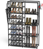 CSXGBAB 9-Tier Shoe Rack Organizer, Tall Garage Shoe Rack, Boot Rack, Black