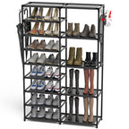 CSXGBAB 9-Tier Shoe Rack Organizer, Tall Garage Shoe Rack, Boot Rack, Black
