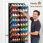 UVIAHOMI Over the Door Shoe Organizer for 20-30 Pairs, 10-Tier, Black