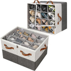 TOPIA HOME Shoe Organizer for Closet, Foldable Shoe Box, Adjustable Divider