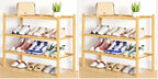 Smiry Bamboo Shoe Rack, 12 Vertical Slats, 3 Tier - 26.8" Wide, Natural