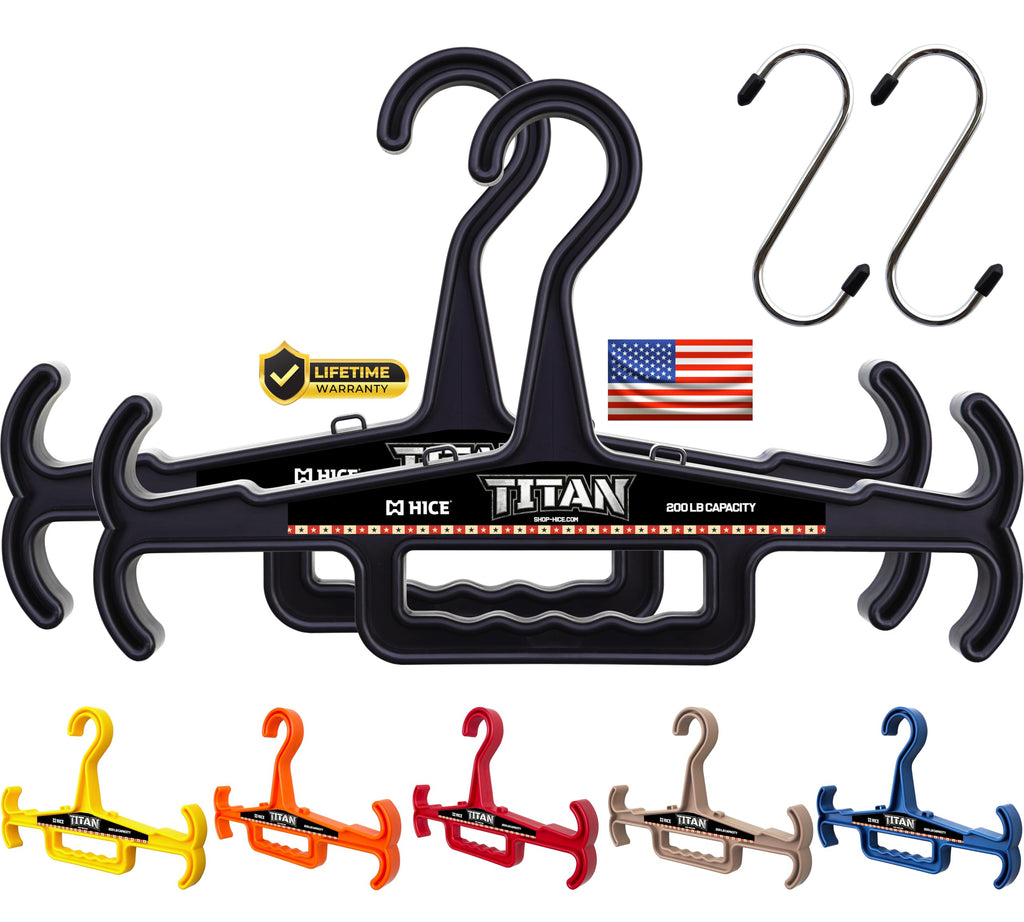HICE - Titan Vest Hanger | Original Heavy Duty Plate Carrier & Body Armor Hanger | 200 lb Load Capacity | Durable High Impact Resin | for Police, Military, Scuba & Tactical Gear (Black)
