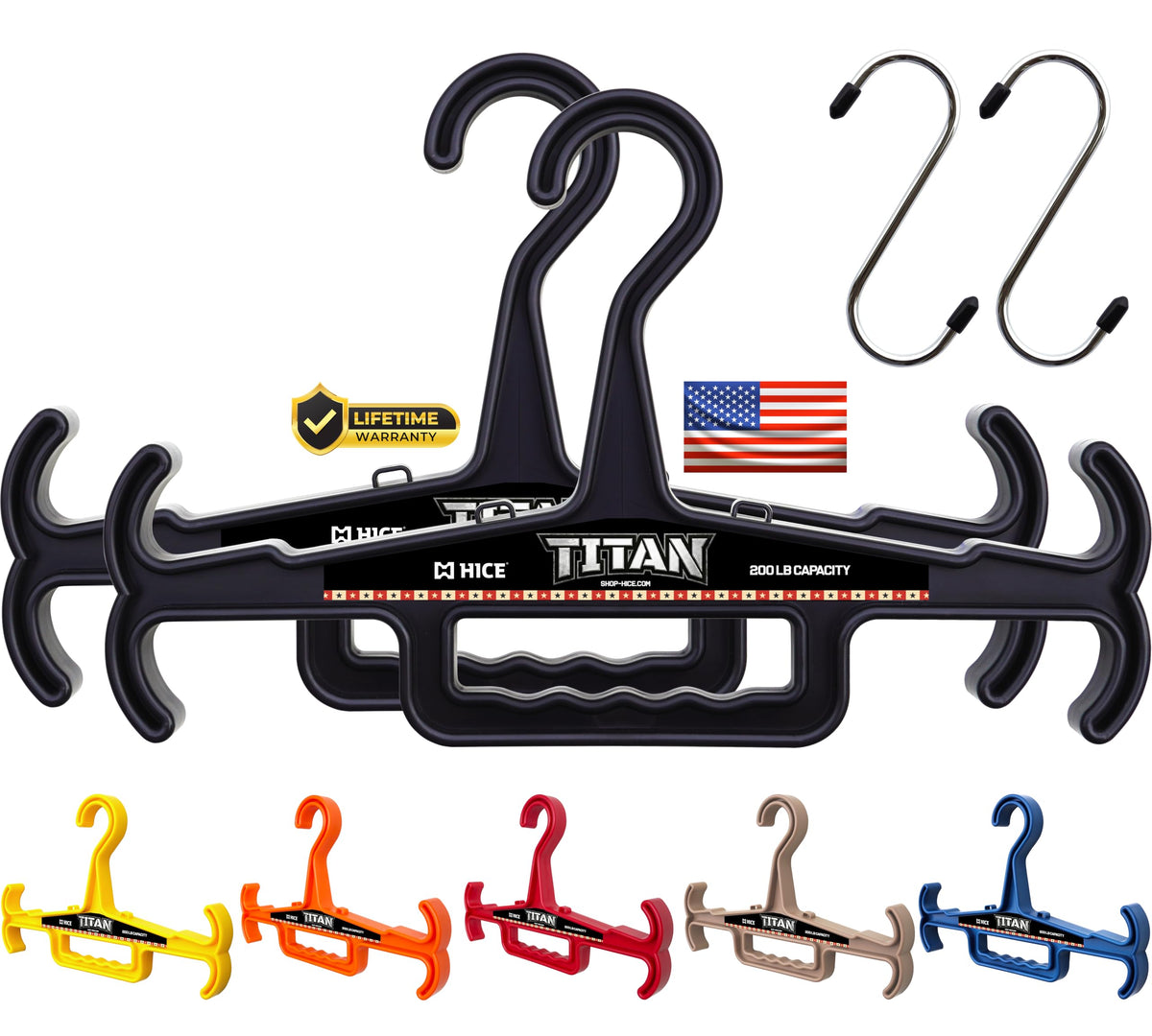 HICE - Titan Vest Hanger | Original Heavy Duty Plate Carrier & Body Armor Hanger | 200 lb Load Capacity | Durable High Impact Resin | for Police, Military, Scuba & Tactical Gear (Black)