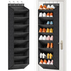 SLEEPING LAMB Over The Door Shoe Organizer for Closet with Large Deep Pockets, Narrow Shoe Rack for Door Hanging Boots Storage, Black