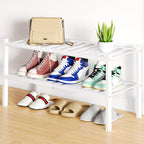 Smiry Bamboo Shoe Rack, 12 Vertical Slats, 3 Tier - 26.8" Wide, Natural