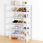 Smiry Bamboo Shoe Rack, 12 Vertical Slats, 3 Tier - 26.8" Wide, Natural