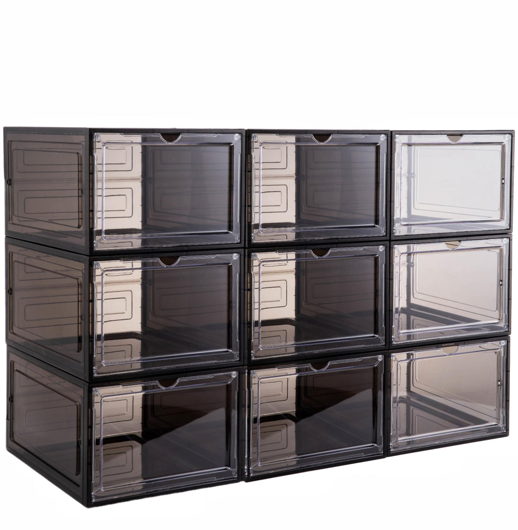 Attelite Shoe Storage Boxes Stackable Clear Shoe Organizer Cabinet,6 Pack