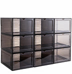 Attelite Shoe Storage Boxes Stackable Clear Shoe Organizer Cabinet,6 Pack