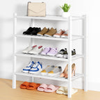 Smiry Bamboo Shoe Rack, 12 Vertical Slats, 3 Tier - 26.8" Wide, Natural