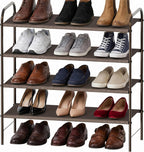 Simple Houseware 4-Tier Shoe Rack Storage Organizer, 12-20 Pair, Bronze