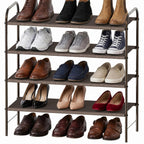 Simple Houseware 4-Tier Shoe Rack Storage Organizer, 12-20 Pair, Bronze