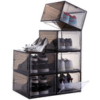 Attelite Shoe Storage Boxes Stackable Clear Shoe Organizer Cabinet,6 Pack