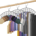 3 Pack Skirt Pants Hangers with Clips, Legging Organizer for Closet, Black