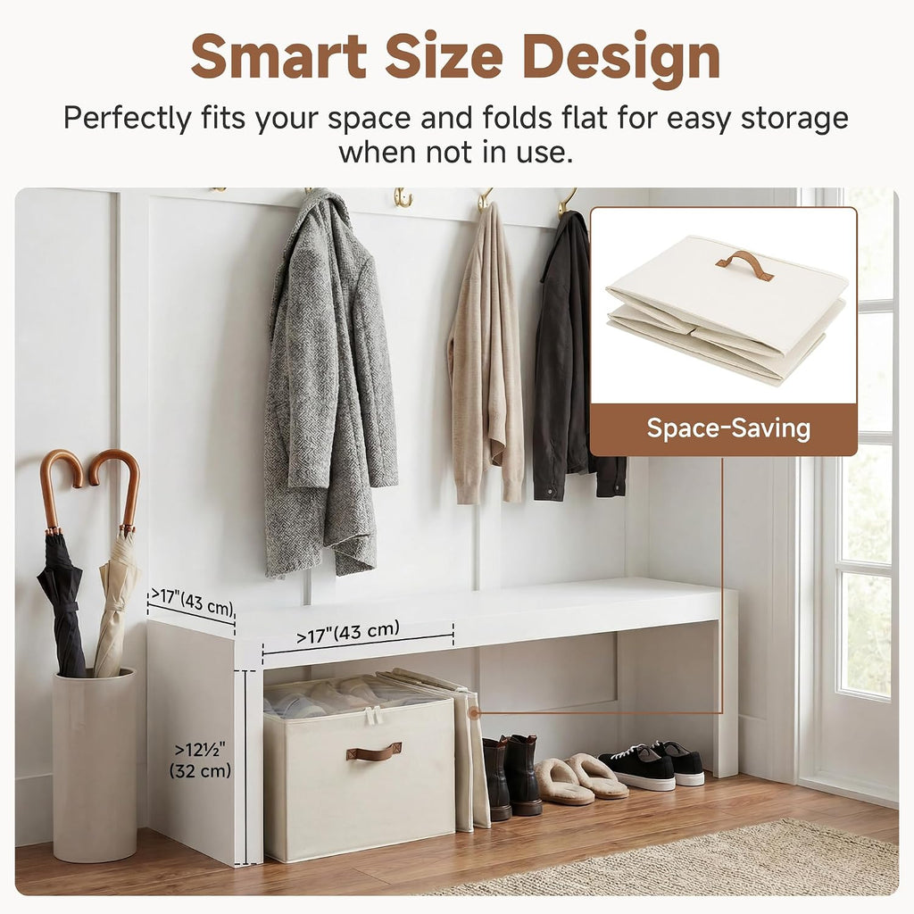 StorageWorks 2-Pack 32-Pair Shoe Storage Organizer for Closet, Beige