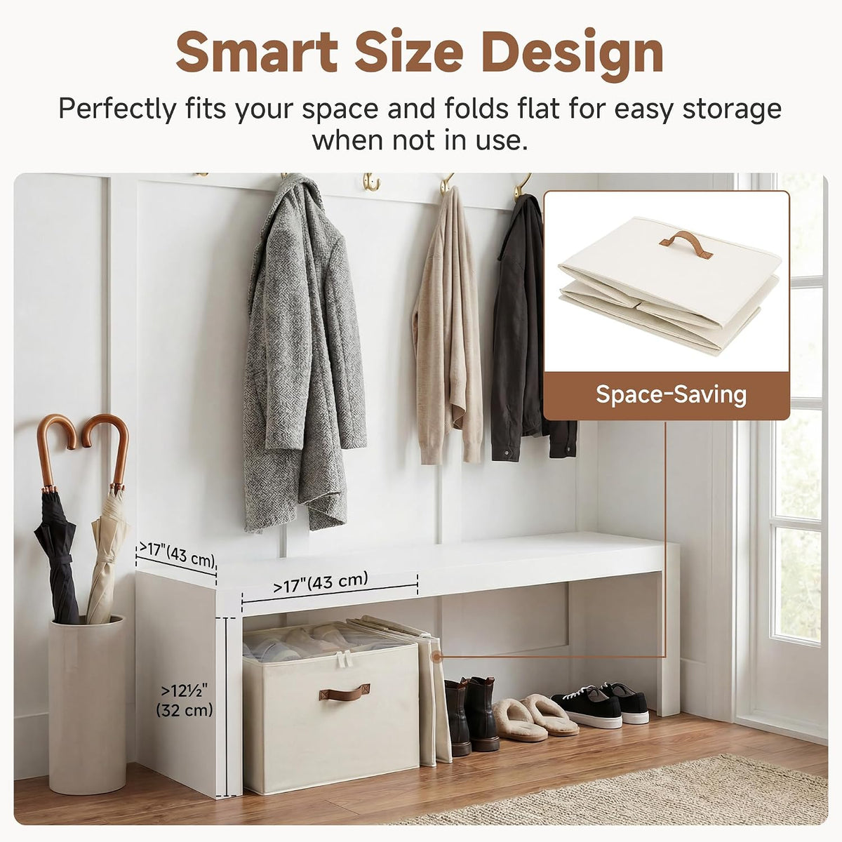 StorageWorks 2-Pack 32-Pair Shoe Storage Organizer for Closet, Beige