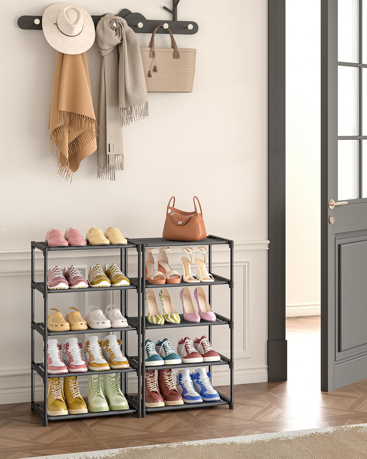 Autonomier 5-Tier Extra Small Shoe Rack (16.3" Wide), Narrow Space-Saving