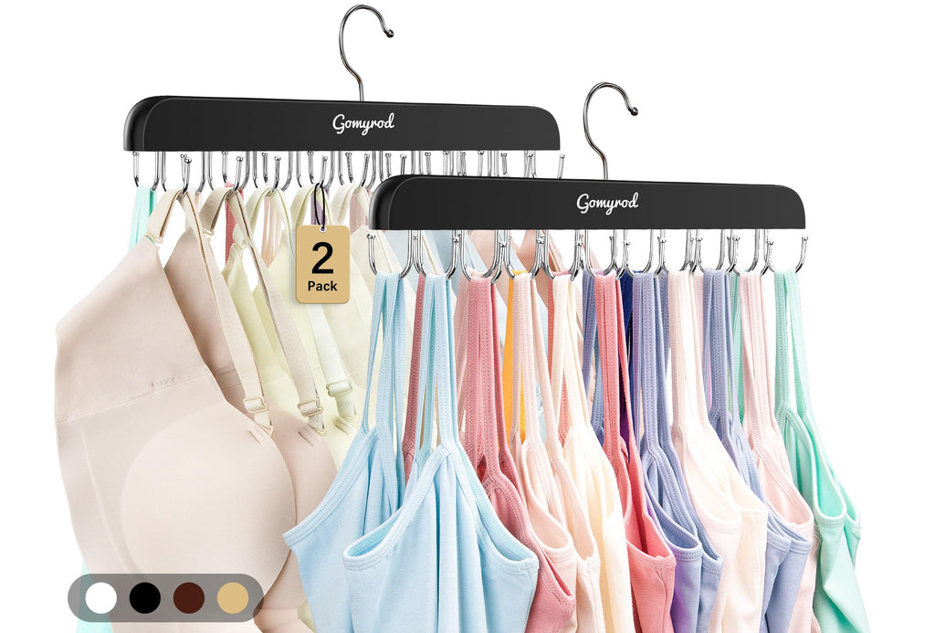 Gomyrod Tank Top Hanger, 2 Pack w/40 Hooks Bra Hanger for Closet Organizer