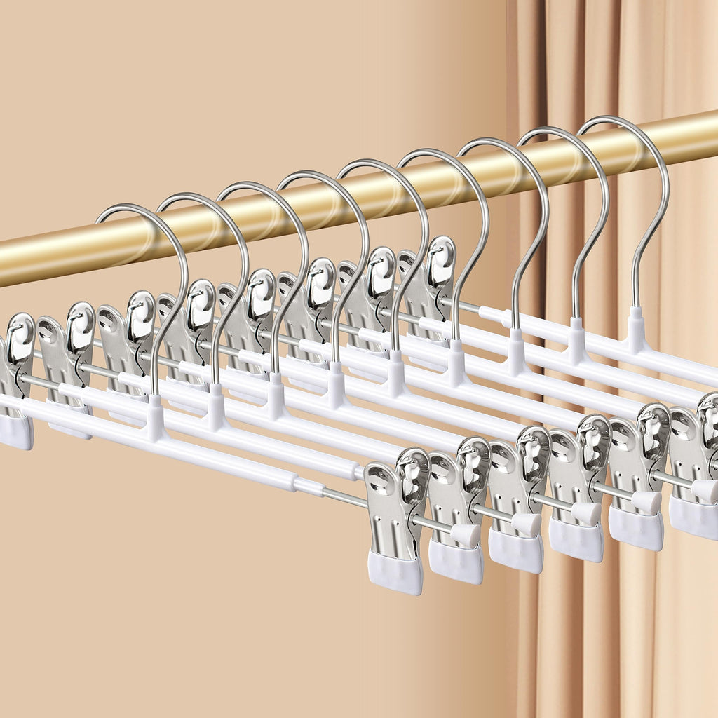 Pants Hangers with Clips Skirt Hangers 12 Inch 20 Pack, Black