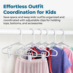 Honey-Can-Do Kids Clothes Hanger, Baby Clothes Hangers with Clips, Removable Clips are Designed to Keep Bottoms and Tops Perfectly Paired, Making it Easier to Organize and Store Outfits, 18 Pack