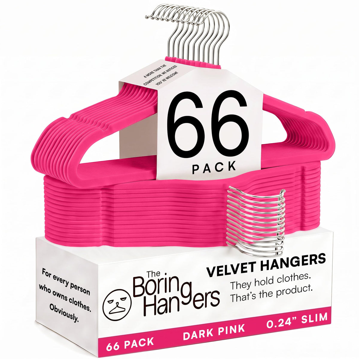 66 Pack Black Velvet Hangers Non Slip, Felt Hangers
