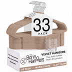 66 Pack Black Velvet Hangers Non Slip, Felt Hangers