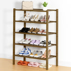 Smiry Bamboo Shoe Rack, 12 Vertical Slats, 3 Tier - 26.8" Wide, Natural
