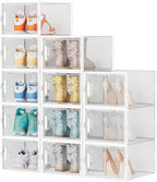 SIMPDIY XL Clear Shoe Storage Boxes, Stackable Shoe Organizer for Closet